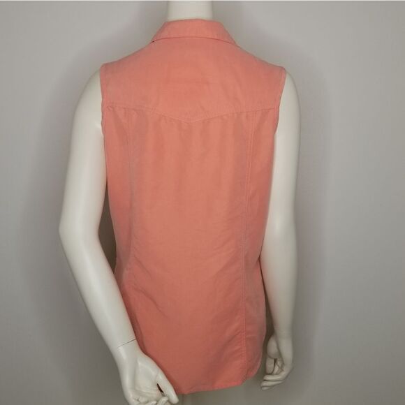 Studio 1940 Sleeveless Button Up Blouse Size XL Coral - Picture 3 of 9